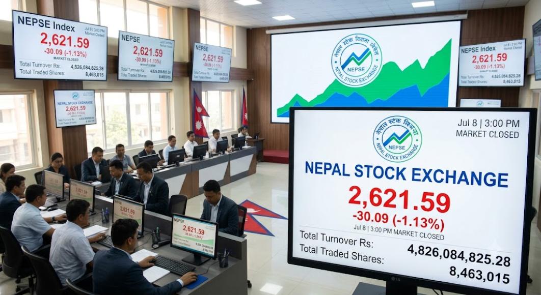 नेप्सेमा गिरावट, साढे ४ अर्बमाथिको कारोबार हुँदा लगानीकर्तामा छायो शिथिलता